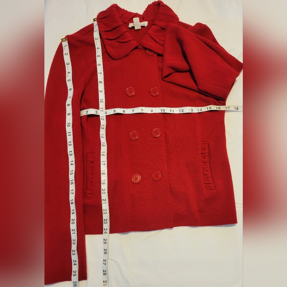 🖤COLDWATER CREEK SZ M Red Double-Breasted Women's Sweater Cardigan - Picture 5 of 5